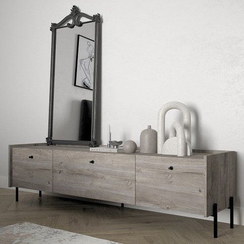 Велика тумба під телевізор ТВ тумба LION "Wood" 1800х400х500 мм 2242869461 фото