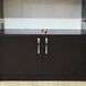 Косметологическая витрина чёрная с тумбой и стеклянными дверцами 175&times;75&times;25 см, с замками 20120 чорна + підсвітка фото 3