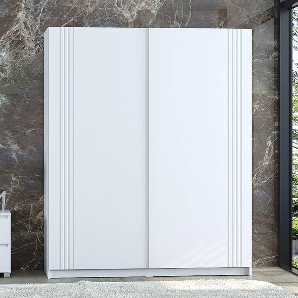 Современный шкаф-купе с фасадами МДФ Портленд K-852 фурнитура Hettich (150 &times; 200 &times; 52 см) 1140 фото