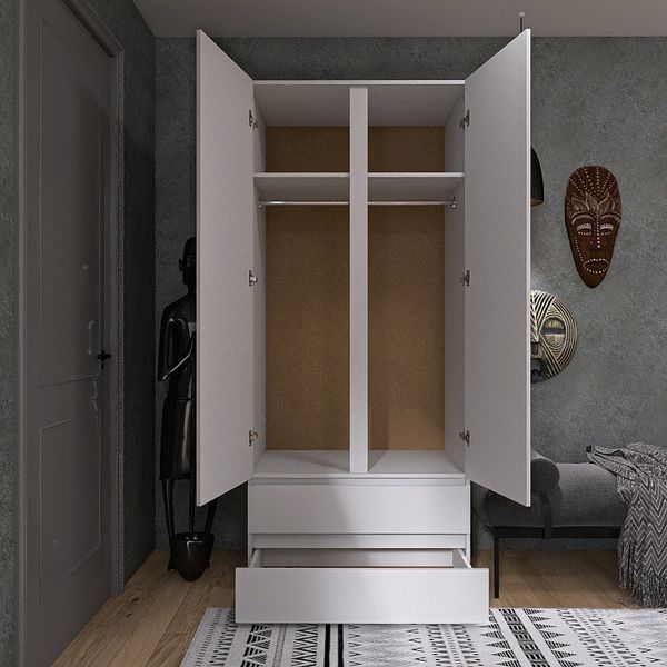 Невелика шафа зі штангою та ящиками німфея альба (90 см x 52 см x 208 см) | Еверест Лайт ШЛ-2 1963431995 фото