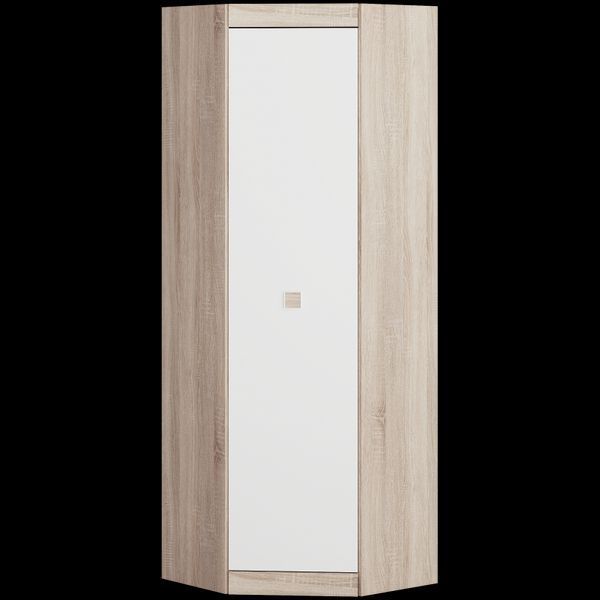 Кутова шафа зі штангою Дуб сонома/білий (70 см x 70 см x 205 см) | Еверест Соната-700 1241652987 фото