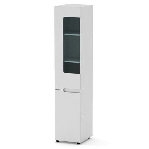 Пенал витрина для гостиной Компанит МС-24 модульной системы Стиль нимфея альба 1609260024 фото