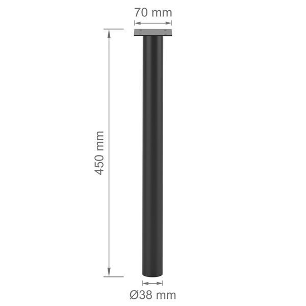 Ніжка з металу H=450 mm, Сталева кругла труба: &Oslash;38x1,2mm 1411 фото